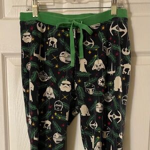 Hanna Andersson Christmas Star Wars Pajamas Pants Long Johns Green Unisex S